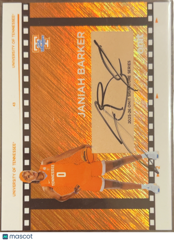 2025 ONIT Signature Series Janiah Barker Auto FLS-1 14/15 Tennessee Volunteers Basketball Card
