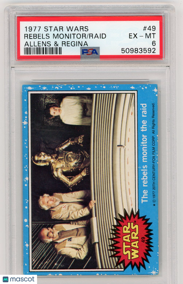 1977 Star Wars Allens & Regina The Rebels Monitor the Raid #49 PSA 6