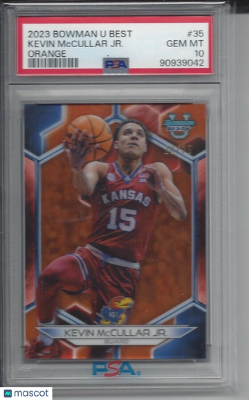 2023-24 Bowman University Best Kevin Mccullar Jr. #35 Orange Refractor PSA 10
