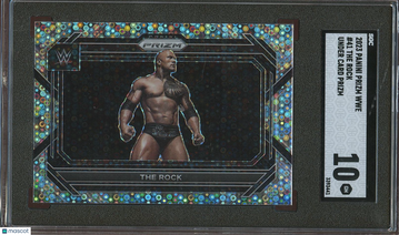 2023 Panini Prizm Wwe The Rock #41 Disco Prizm SGC 10