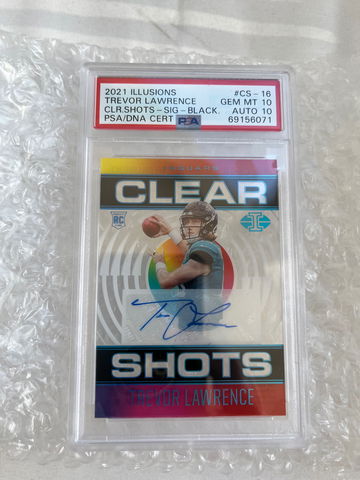 2021 Illusions Trevor Lawrence Clear shots Signature Black Psa 10 5/7 POP 1