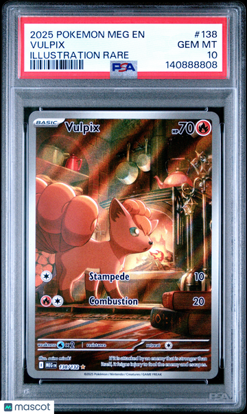 2025 Pokemon Meg EN-Mega Evolution Vulpix Illustration Rare PSA 10 #138