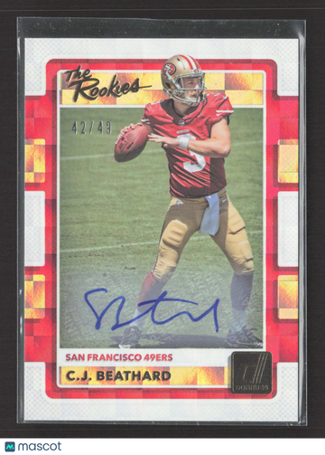 2017 Panini Donruss The Rookies C.J. Beathard #27 Red Mosaic 42/49 Auto