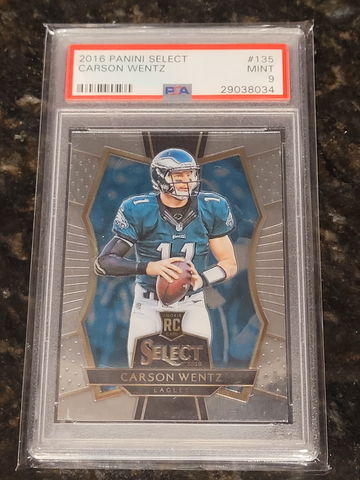 🔥🏈 2016 Carson Wentz Panini Select PSA 9 🔥🏈 