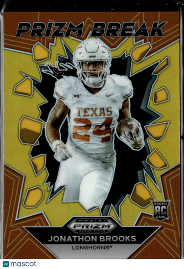Jonathon Brooks 2024 Panini Prizm Draft Picks Prizm Break RC Gold /10 Texas Longhorns