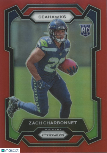 2023 Panini Prizm Zach Charbonnet #392 Red Prizm Rookie 9