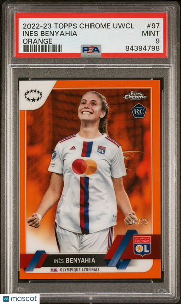 2022-23 Topps Chrome UEFA Women'S Champions League Ines Benyahia #97 Orange PSA 9