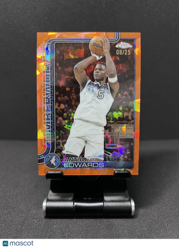 2025 CHROME SAPPHIRE ANTHONY EDWARDS ORANGE REFRACTOR /25