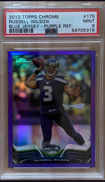 RUSSELL WILSON 2013 TOPPPS CHROME PURPLE REFRACTOR /499 PSA 9 #175  DENVER