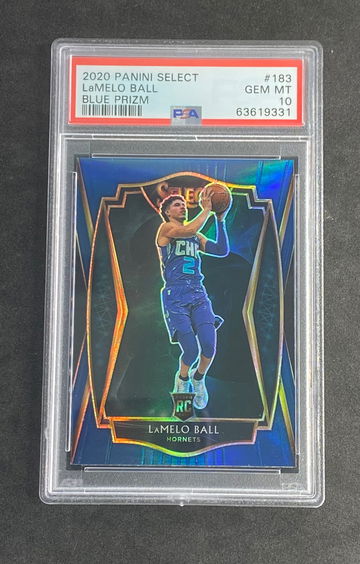 2020 Panini Select 183 LaMelo Ball Blue Prizm PSA 10