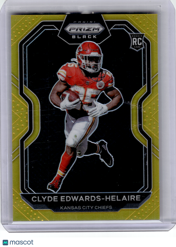 2021 Panini Chronicles Prizm Black Football—Clyde Edwards-Helaire #PB-5 Gold RC 02/10—Very Good