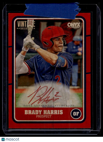 2025 Onyx Vintage Brady Harris #VABRHA Autographs Red Bordered SN AU