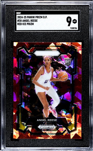 2024-25 Panini Prizm Draft Picks Red Ice Prizm Angel Reese #38 RC SGC 9