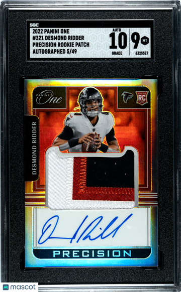 2022 Panini One Desmond Ridder #321 Precision Rookie Patch Autograph 49 SGC 9 Auto 10