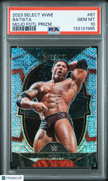 2023 Panini Select WWE Batista #67 Mojo Fotl Prizm /7 PSA 10
