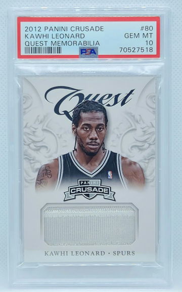 KAWHI LEONARD 2012-13 PANINI CRUSADE QUEST JERSEY ROOKIE RC #80 PSA 10 GEM MINT!
