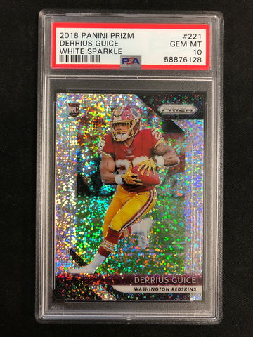 2018 Panini Prizm - Derrius Guice - Rookie White Sparkle SSP (/20?) PSA 10 Gem