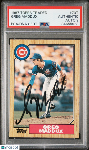 1987 Topps Traded Greg Maddux #70T PSA A Auto 9