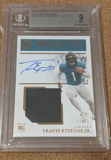 2021 Encased 🏈 Travis Etienne Jr Rookie BGS 9 Cap Patch Auto /50 JAGUARS RC 🔥