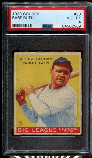 1933 Goudey #53 Babe Ruth PSA 4