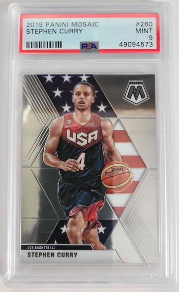 2019-20 Panini Mosaic Stephen Curry Team USA Basketball PSA 9 MINT 
