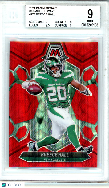 2024 Panini Mosaic Mosaic Red Wave Breece Hall #170 /9 BGS 9