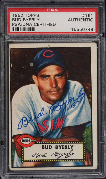 1952 Topps Baseball Bud Byerly #161 PSA A AUTO