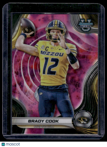 2024 Bowman University Best Brady Cook #2 Pink Lava Refractor SN