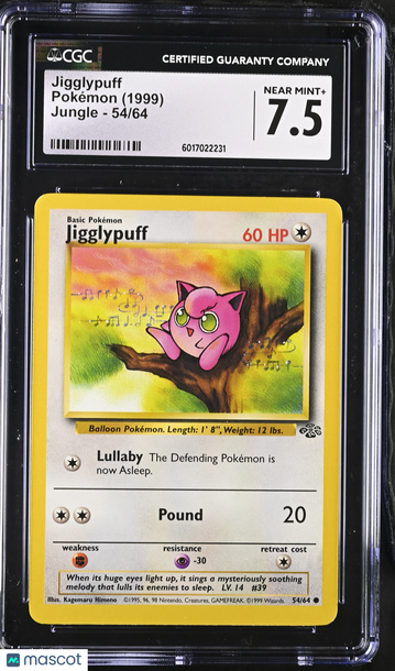 1999 Pokemon Jungle Jigglypuff 54/64 CGC 7.5 #54/64