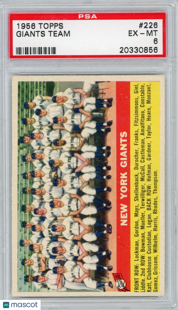 1956 Topps Giants Team #226 PSA 6