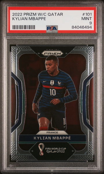 2022 PANINI KYLIAN MBAPPE PRIZM WORLD CUP QATAR #101 PSA 9