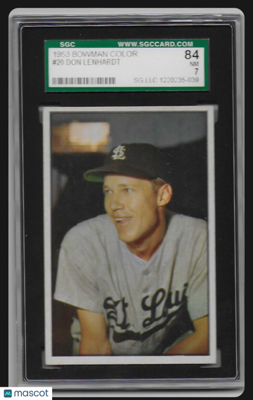 1953 Bowman Color Don Lenhardt #20 [Base] Base Set SGC 7