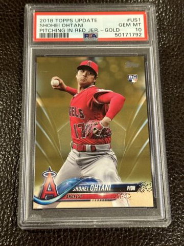 2018 Topps Update Shohei Ohtani #US1 GOLD SP PITCHING Rookie RC /2018 PSA 10🔥