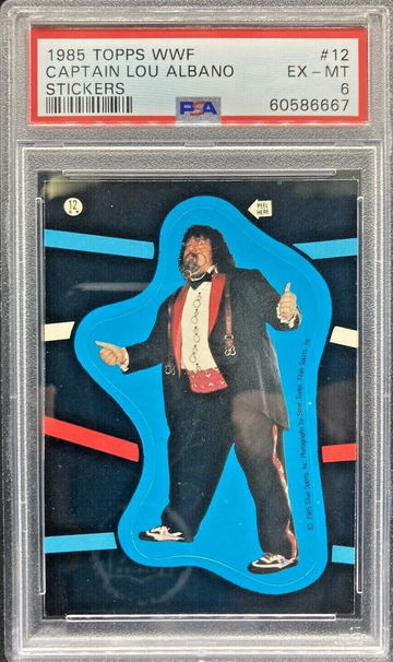 1985 Topps WWF Stickers Captain Lou Albano #12 * PSA 6 EX-MT * WWE HOF Manager
