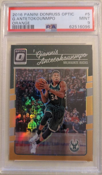 2016 Giannis antetokounmpo optic orange PSA 9