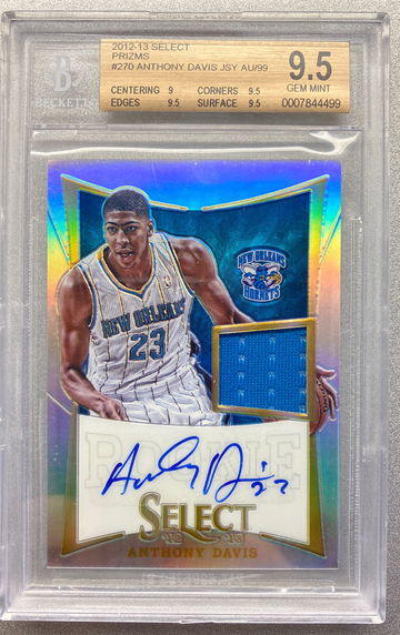 ANTHONY DAVIS 2012 SELECT SILVER RPA #/99 BGS 9.5 AUTO 10