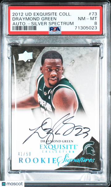 2012 Upper Deck Exquisite Collection Draymond Green #73 Autograph Silver Spectrum /50 PSA 8