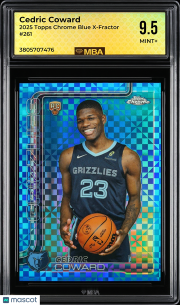 2025 Topps Chrome Cedric Coward #261 Blue X-Fractor MBA 9.5