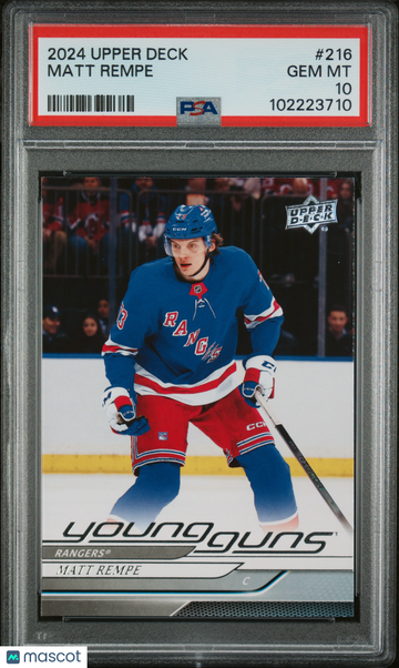 2024-25 Upper Deck Matt Rempe #216 Young Guns Rookie PSA 10