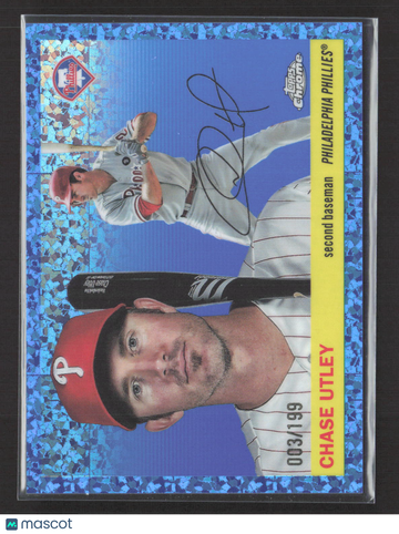 2023 Topps Chrome Chase Utley #479 Blue Logofractor 003/199 Auto