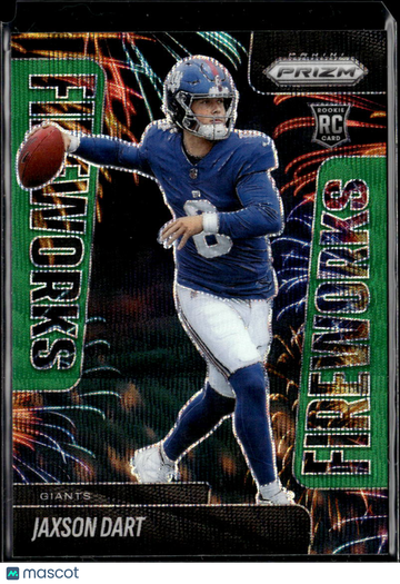 Jaxson Dart 2025 Panini Prizm Fireworks RC New York Giants