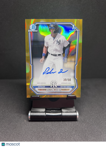 2026 CHROME DILLON LEWIS 1ST PROSPECT GOLD LAVA REFRACTOR AUTO /50 RC