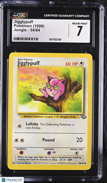 1999 Pokemon Jungle Jigglypuff 54/64 CGC 7 #54/64