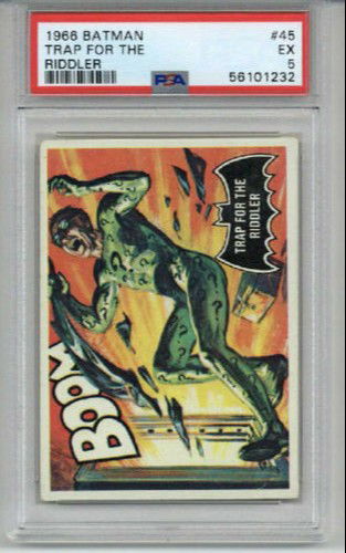 1966 TOPPS BATMAN #45 TRAP FOR THE RIDDLER PSA 5 EXCELLENT LOW POPULATION RARE