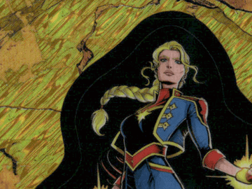 2025 Topps Marvel Comic Book Heroes 1975 Captain Marvel Gold Flake Shimmer 15/24 #109