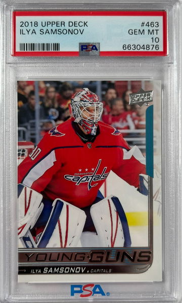 2018 Upper Deck Ilya Samsonov Young Guns RC Rookie Card PSA 10 Gem Mint