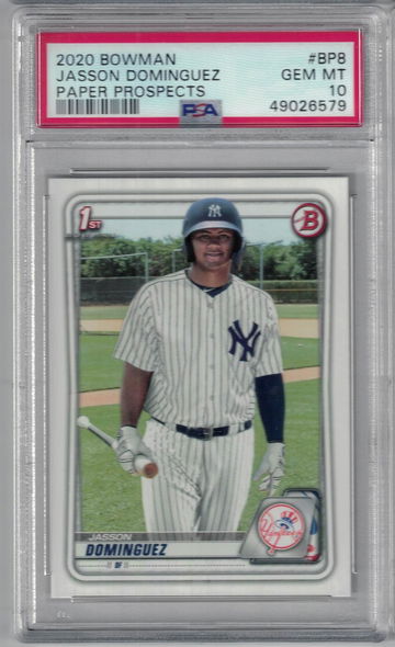 2020 Bowman #BP-8 Jasson Dominguez Rookie RC PSA 10 GEM MINT BP8