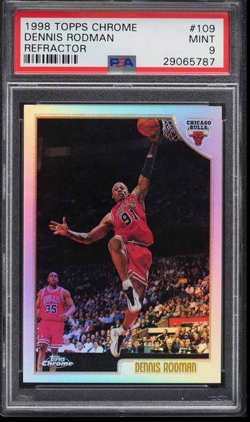 1998 Chrome Refractor Dennis Rodman PSA 9
