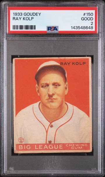 1933 Goudey Ray Kolp #150 PSA 2