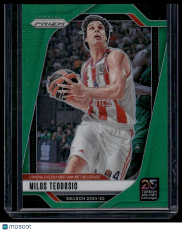 2024 Panini Prizm Euroleague Milos Teodosic #5 Green Prizm